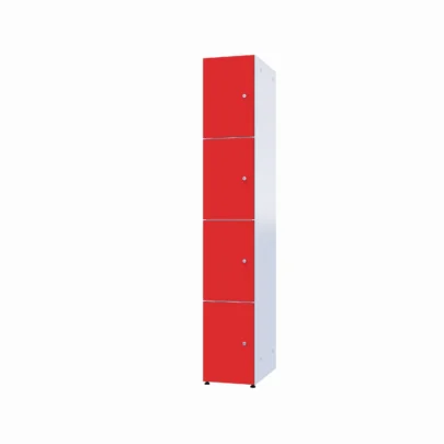 Modułowa szafka metal z HPL - Combo 4 poziomy w kolorze Red Deluxe