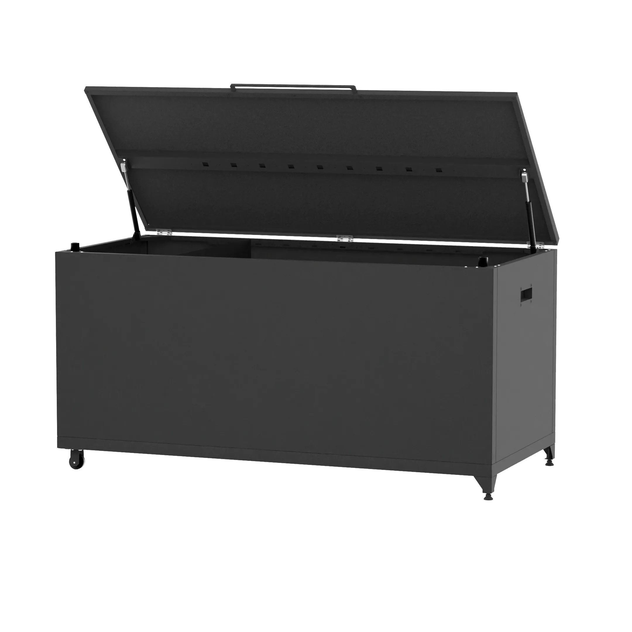 Metalowa skrzynia ogrodowa do przechowywania narzędzi